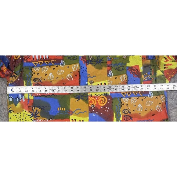 Vtg The Territory Ahead Shirt Mens 2XLT Multicolor Patchwork Fish Geometric Camp - Picture 7 of 8